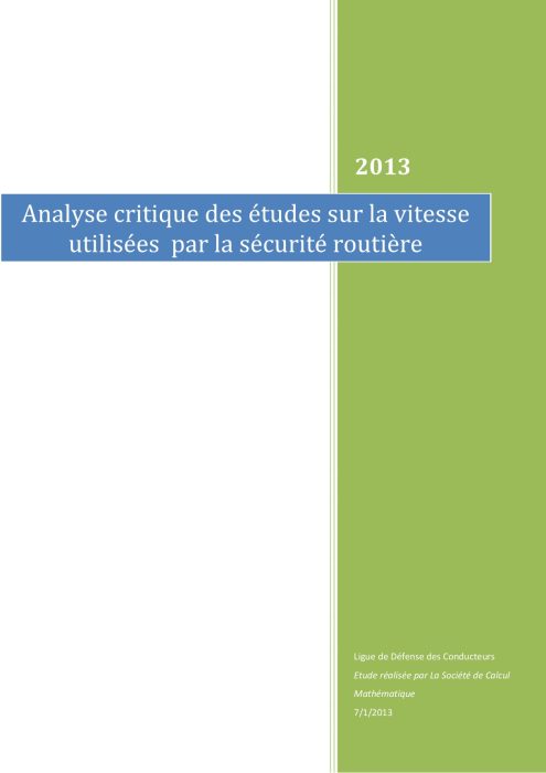 Relation entre vitesse et mortalité routière&nbsp;: la fin du mensonge