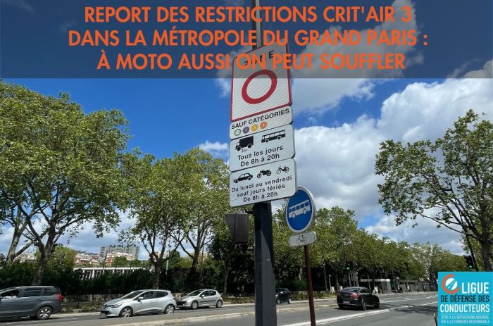 Report des restrictions Crit’Air 3 dans la Métropole du Grand Paris : à moto aussi on peut souffler