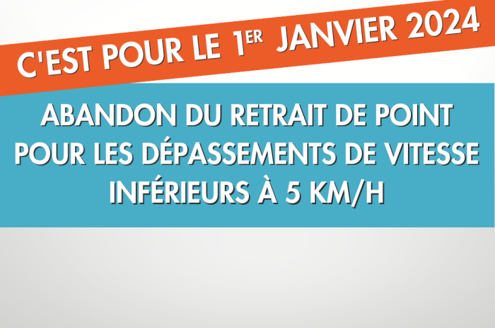 Abandon du retrait de point pour les dépassements de vitesse inférieurs à 5 km/h : c’est pour le 1er janvier 2024