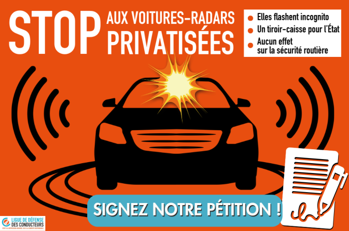 Stop aux voitures-radars privatisées !