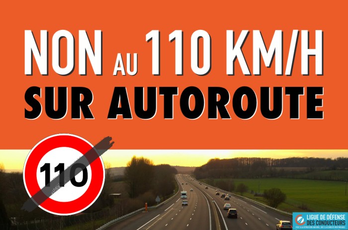 Non au 110 km/h sur autoroute !