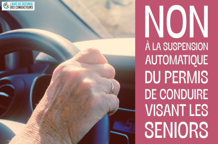 Non à la suspension automatique du permis de conduire visant les seniors