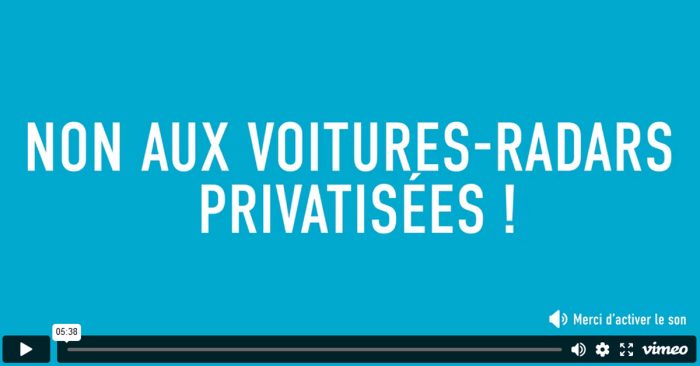 Non aux voitures-radars privatisées !